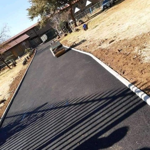 Nearly completed Driveway